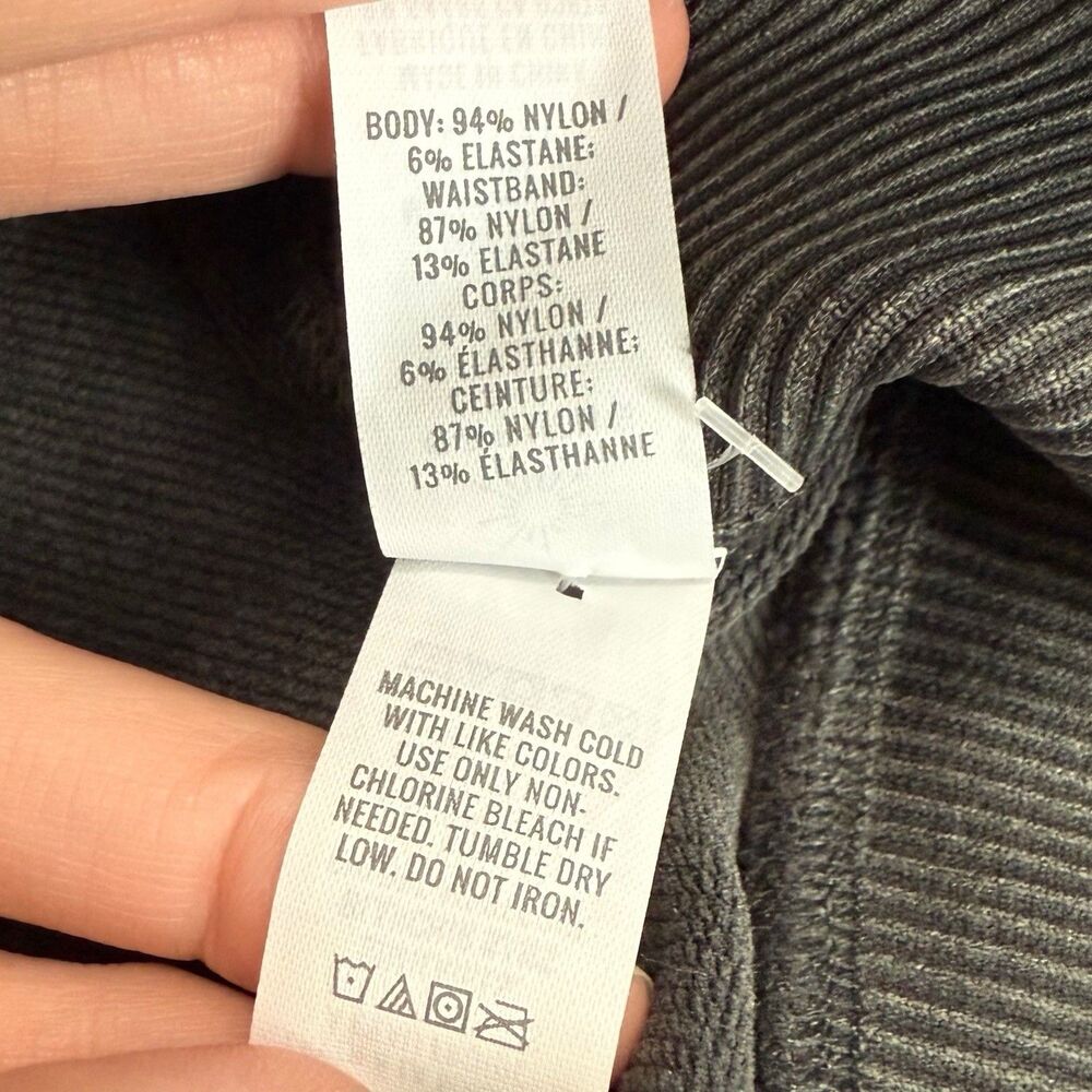Offline By Aerie NWT Hi-Rise 7/8 Leggings Braided Ribbed Gray Size L Seamless - Picture 10 of 15